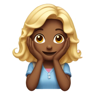 Flirty face with hands sticker