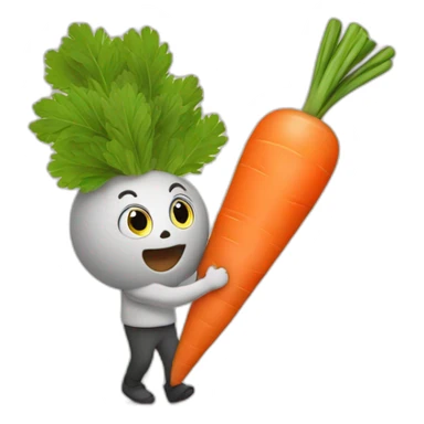 rabiit hold a carrot sticker