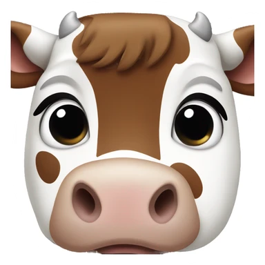 brown and white cow face sticker