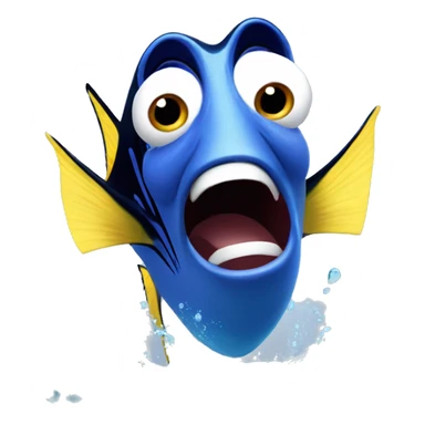 Dory swimming and screaming sticker