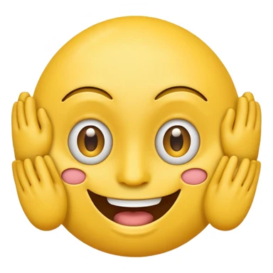 emoji avec oeil bouche nez deux bras sticker