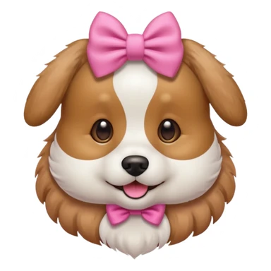 Dog with pink bow sticker