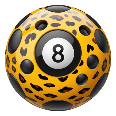 lucky 8 ball but leopard print sticker