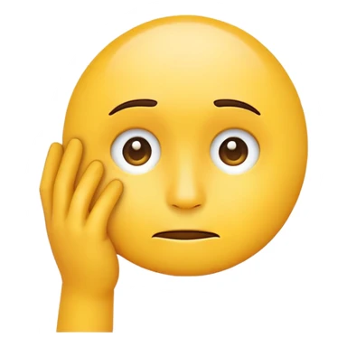 Circle face yellow emoji thinking with hand on face sticker