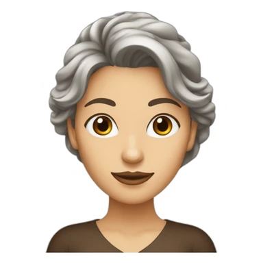 Mujer de pelo ondulado castaño oscuro y blanca de ojos cafés  sticker