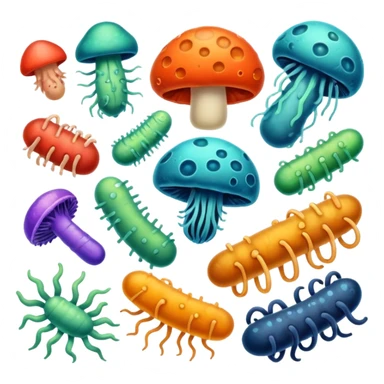 bacteria and fungi sticker