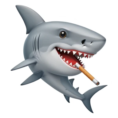 shark smoking a cigarette  sticker