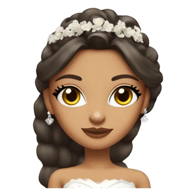 Bratz, bride, brunette hair, olive skin, hazel almond cat eyes sticker