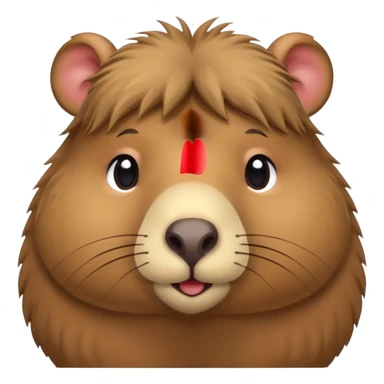 cute capybara face in a heart shape sticker