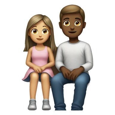 Boy sitting with girl on his lap sticker