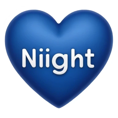 Dark blue heart with Night in the middle  sticker