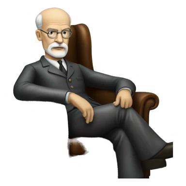 Sigmund Freud on a leather couch. sticker