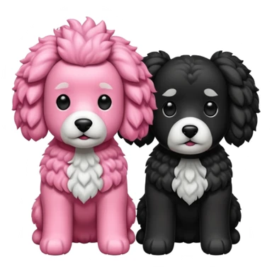 Dos caniches,uno blanco y el otro negro,QUE SEA RAZA CANICHE  sticker