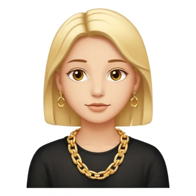 Neutral entrepreneur with gold chain, relaxed confident expression, minimal luxury feel sticker