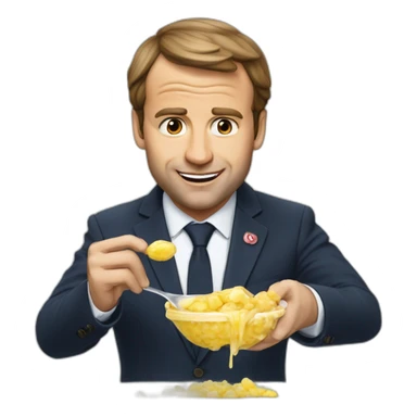 Macron qui mange une glace  sticker