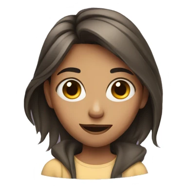 Girl with weird face sticker