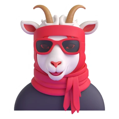 goat with a red ski mask sticker