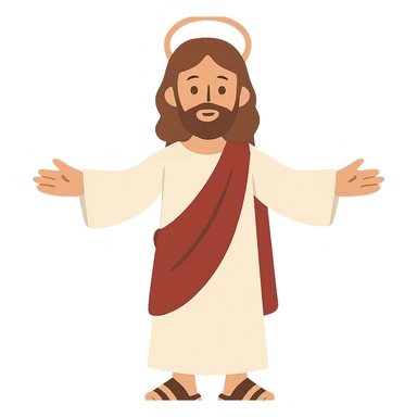 flat toon style Jesus sticker