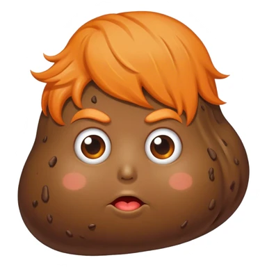 Blob of poop brown with orange with Donald Trump’s hair sticker