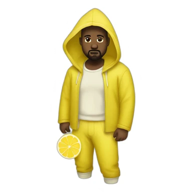 kanye west in a lemon costume sticker