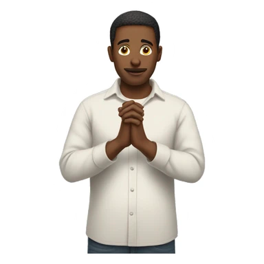 interested curious guy holding his hands together sticker