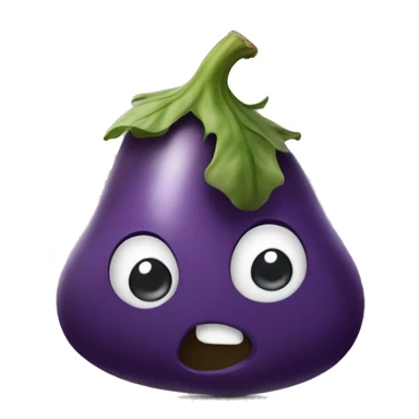 Eggplant in mouth sticker