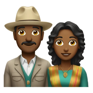 Mexican man and black woman couple sticker
