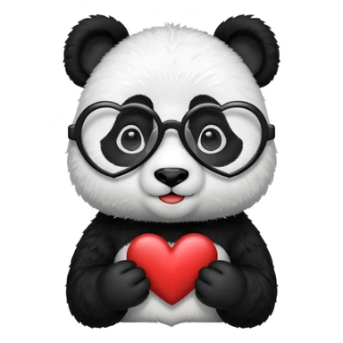Panda with heart glasses sticker