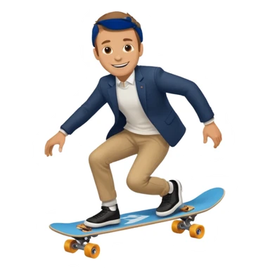 macron riding skate board sticker