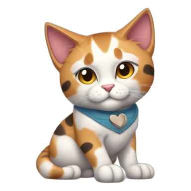 Purradise Meowscles is a muscular and humanoid calico cat in summer clothes. He has a heart with "Lynx" written inside of it tattooed on his right bicep. sticker