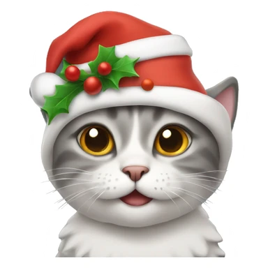 cat wearing a Christmas hat sticker