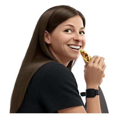 smiling girl enjoying her meal sticker