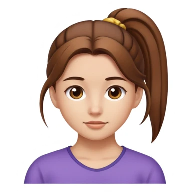 girl with brown hair and ponytail sticker