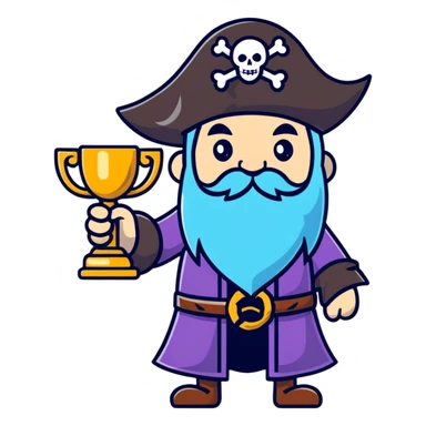 pirate wizard winning a trophy sticker