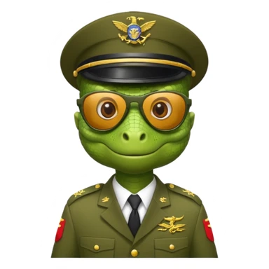 Lizard in militaryuniform with sunglasses. sticker