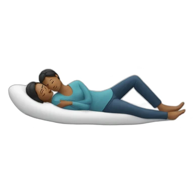 Woman laying down next to man sticker