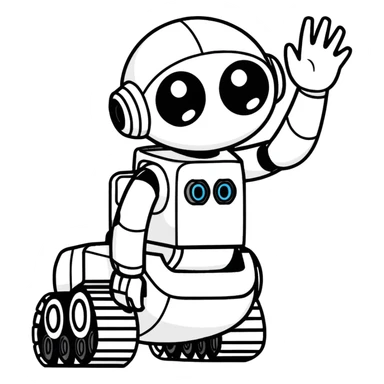 EVE says Good Night to WALL•E,  sketched by crayons  sticker