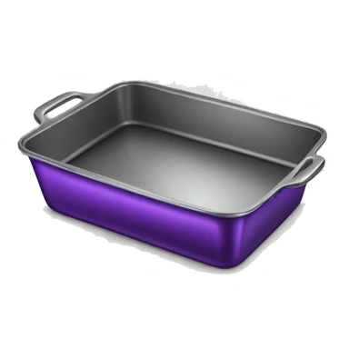 Realistic empty metallic purple baking pan with handles. sticker