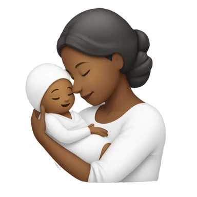 mother white hugging newborn son white icon sticker