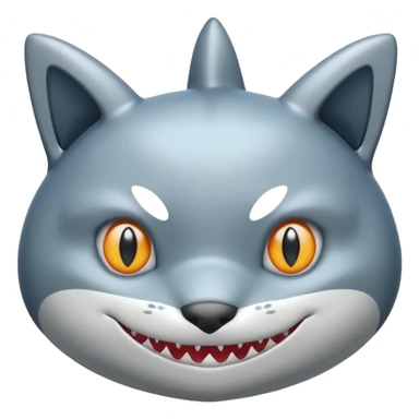 side view of shark body with a cat face sticker