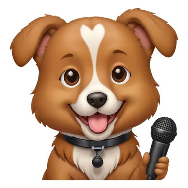 cane con il microfono sticker