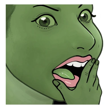 Licking lips while rubbing hands together seductively  sticker