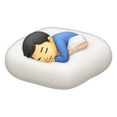 Korean sleeping with a pillow between his feet sticker