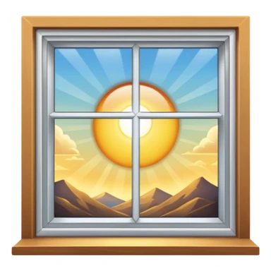 open window with sunlight sticker