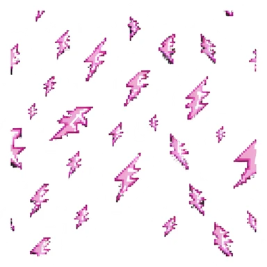 Pink lightning bolt with rock and roll stars sticker