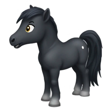 Dark poney blowing air sticker