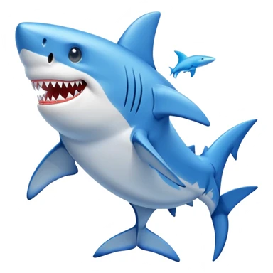 tiburón con zapatos azules sticker