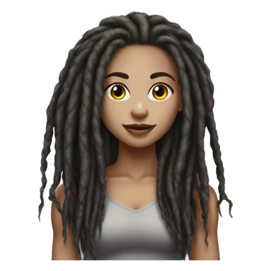 elegant light-skinned dark dreadlocks beauty portrait bodybuilding  sticker
