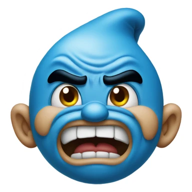 Smurf angry sticker