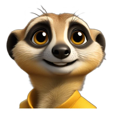 A meerkat a sign that has “Happy Birthday Priya” sticker